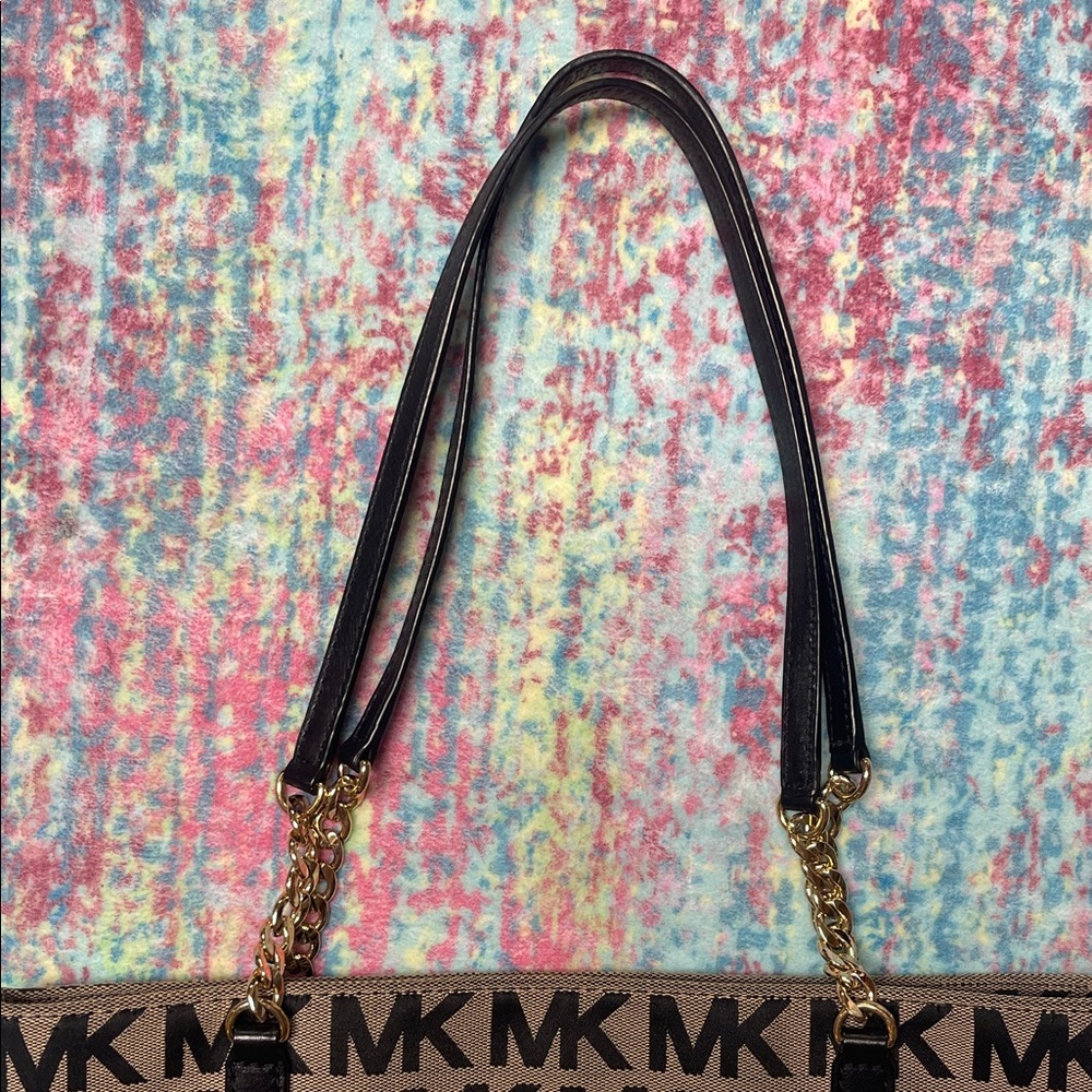 Michael Kors Brown and Black Logo Shoulder Bag - Picture 3 of 5